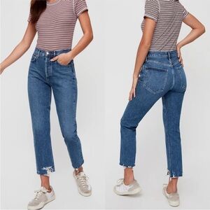 Agolde Riley Crop High Rise Straight Jeans in Veto - Size 30